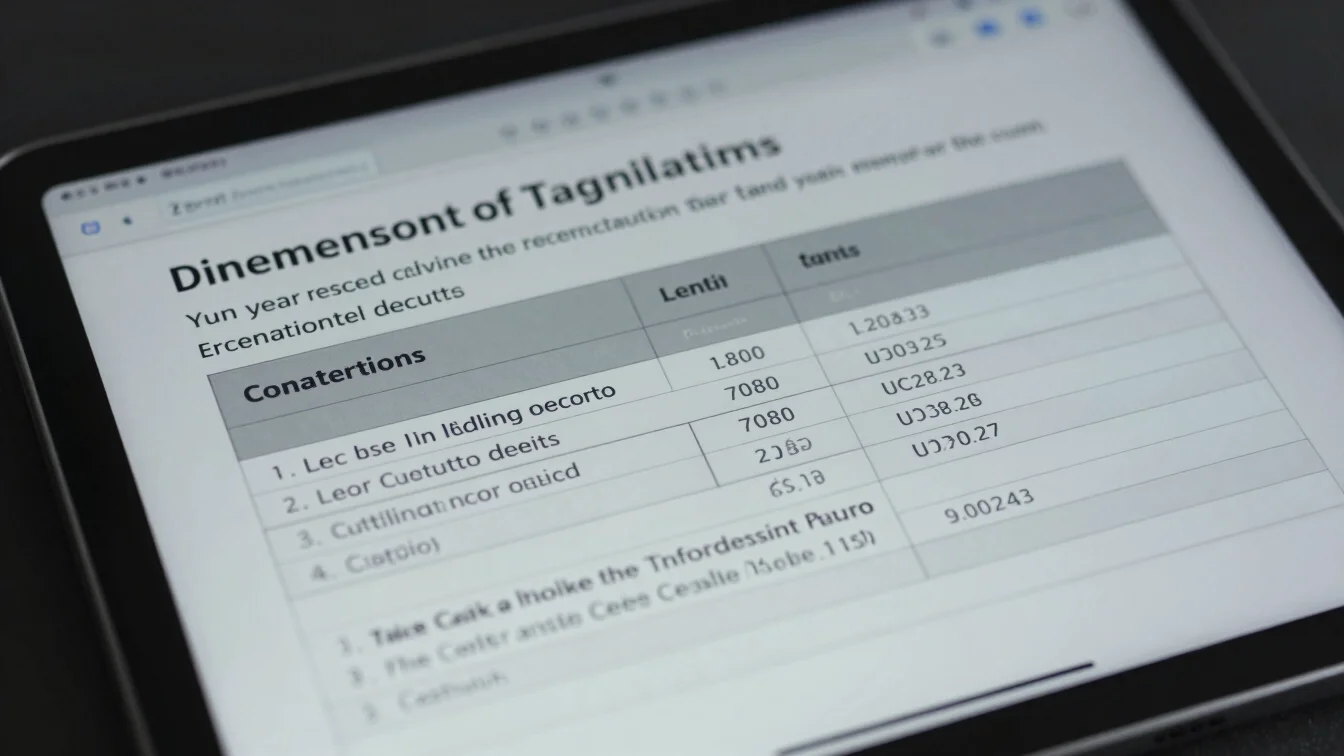 Close-up of a digital tablet displaying tax regulation updates, d